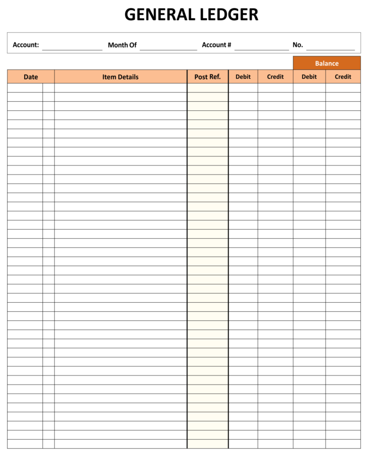 10 Best Free Printable Ledger Balance Sheet Printablee | Rossy Printable