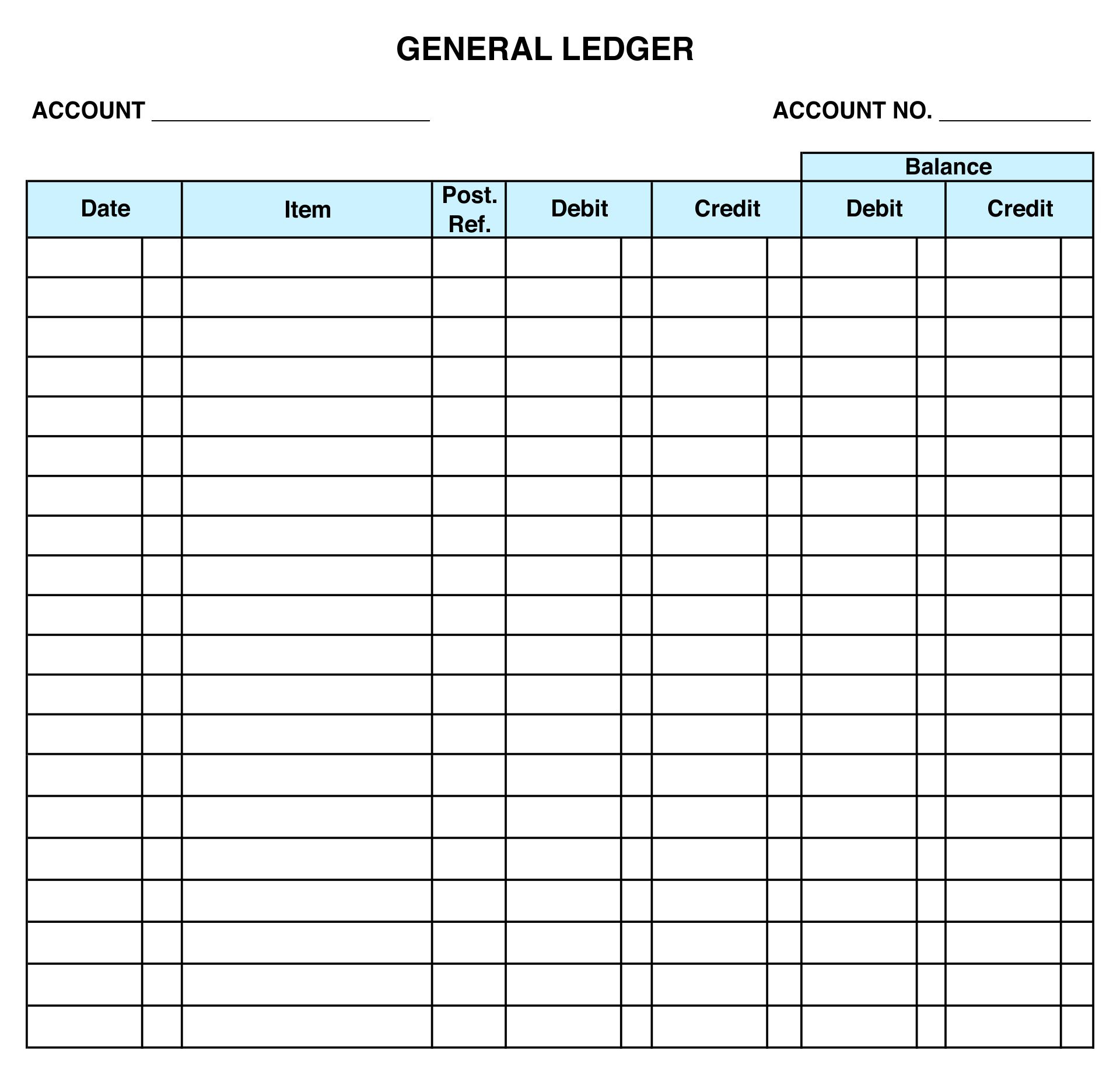 10 Best Free Printable Ledger Balance Sheet Printablee