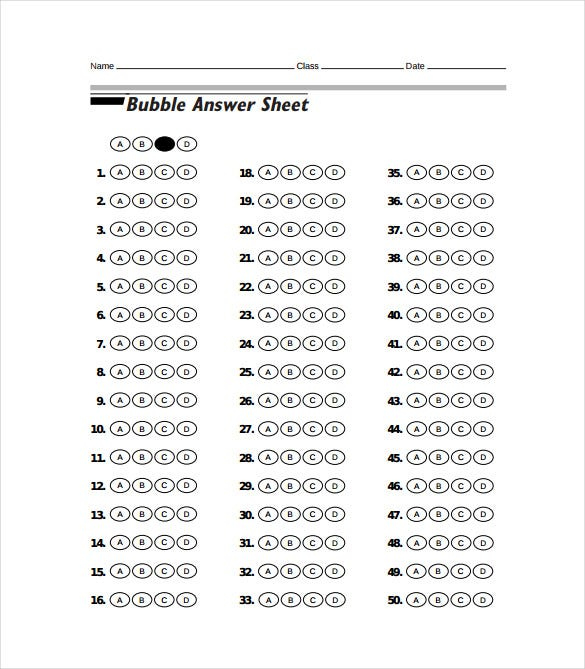 10 Printable Answer Sheet Templates Samples Examples Free 