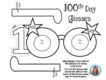 100th Day Of School Activity Glasses Craft 100 Days Of School 100th 