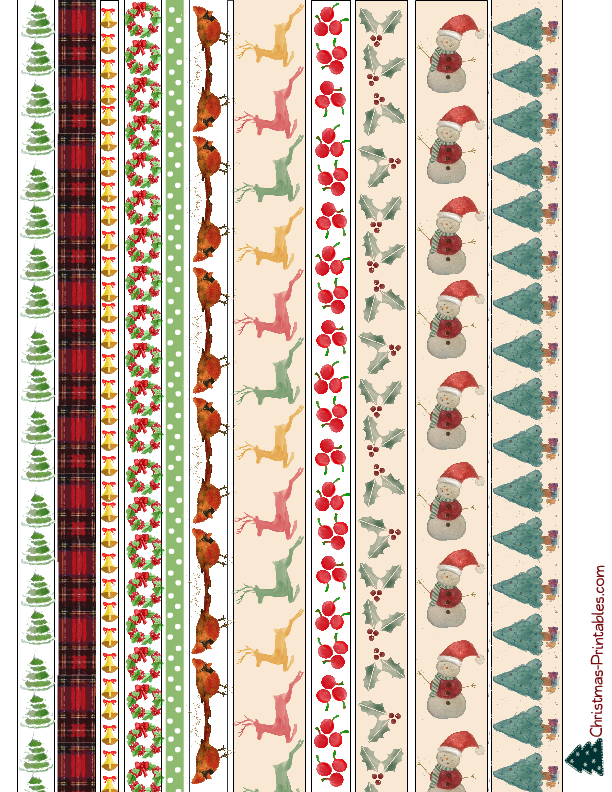 11 Free Printable Christmas Washi Tapes