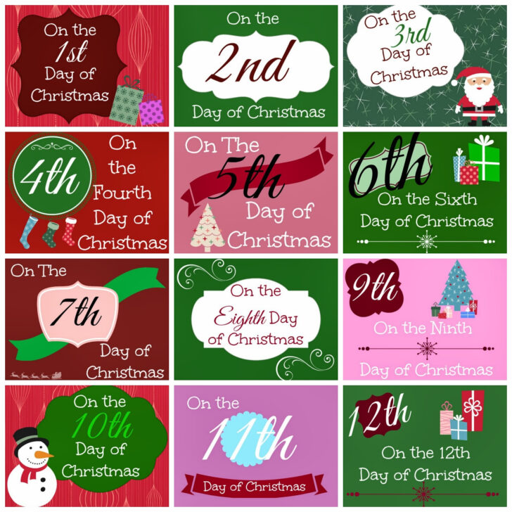 Free Printable 12 Days Of Christmas Gift Tags
