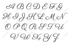 1950S Cursive Script 3 Inch A Z Uppercase Lowercase Letters 0 9