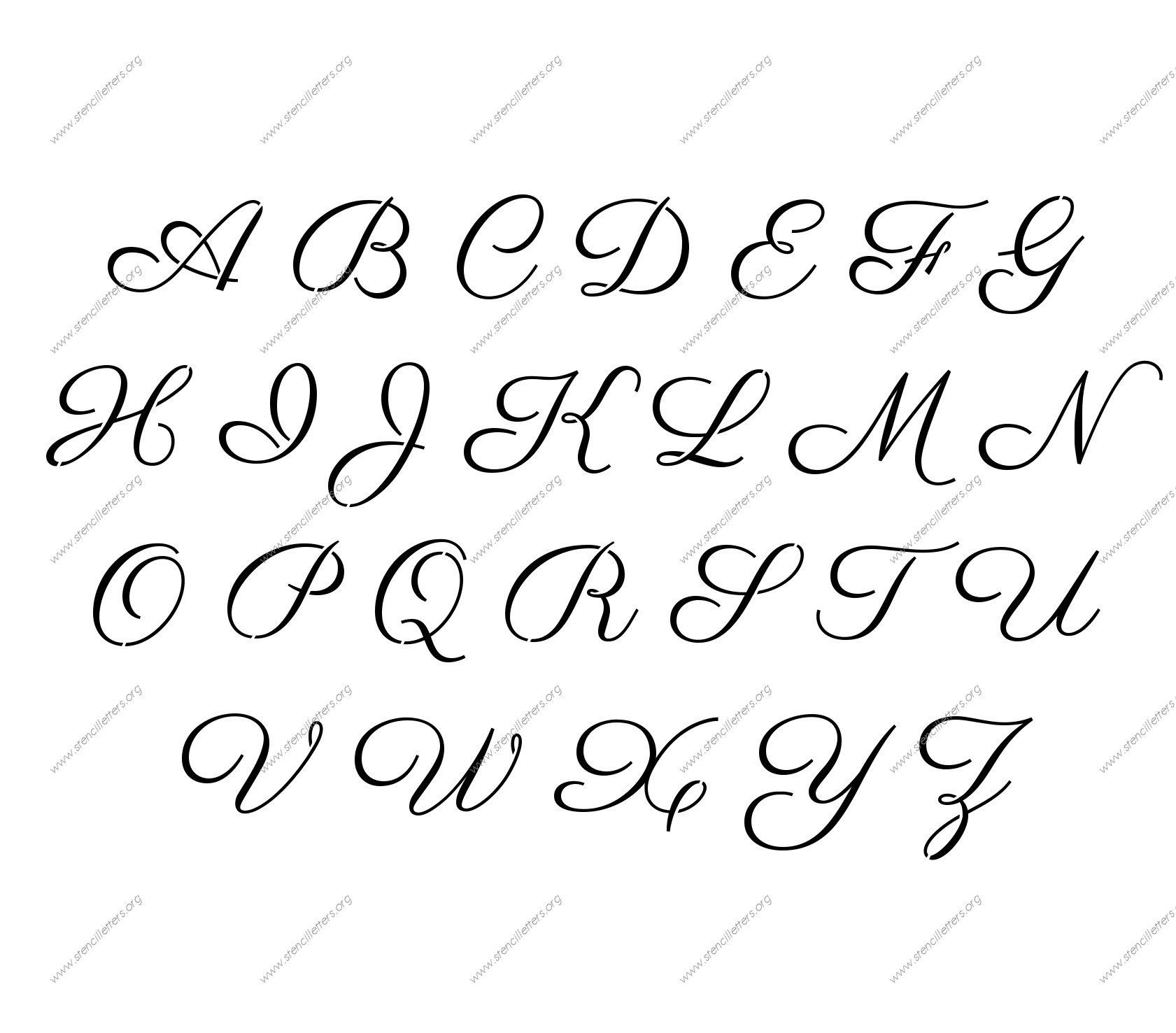1950S Cursive Script 3 Inch A Z Uppercase Lowercase Letters 0 9 