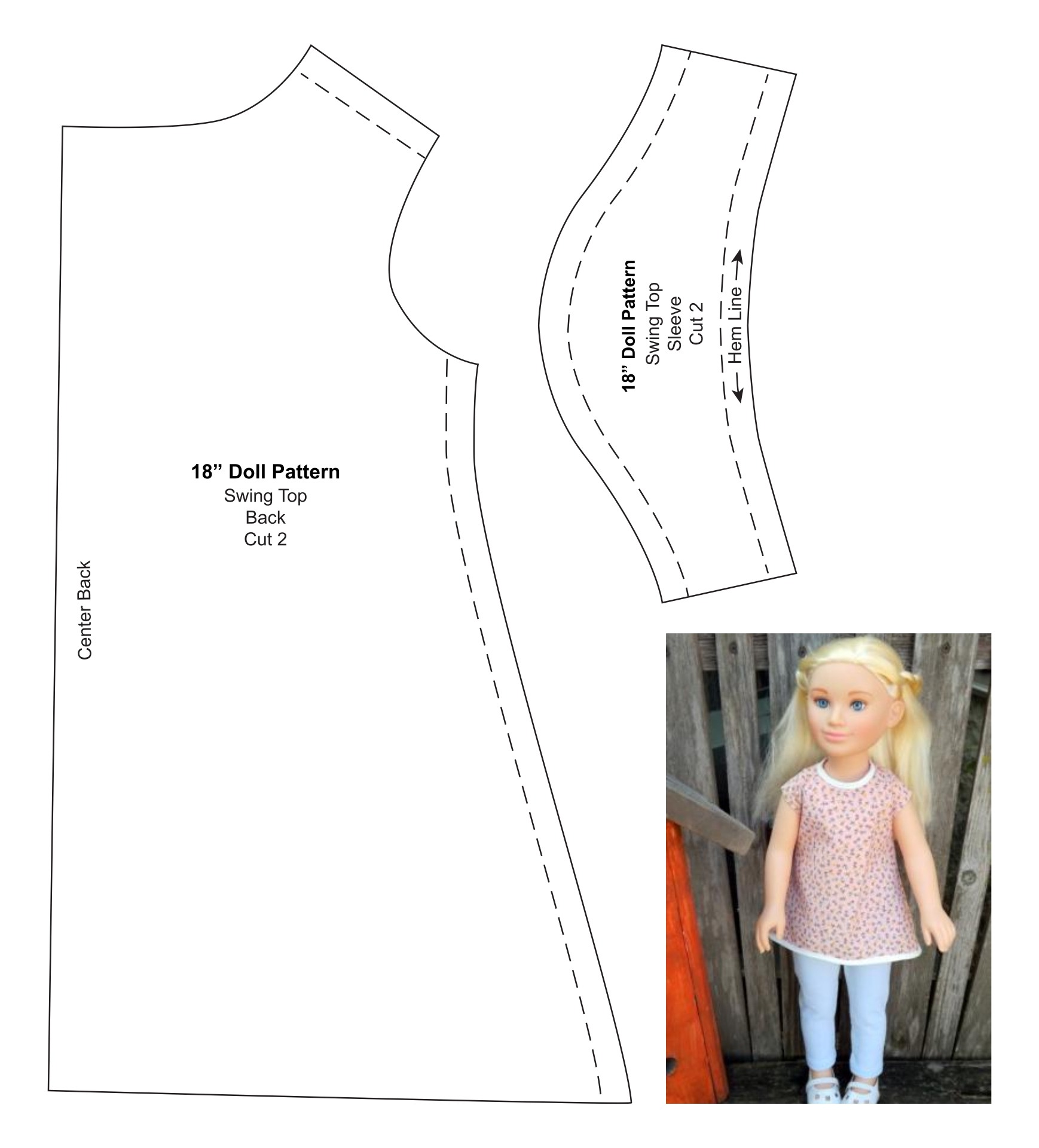 6 Best Printable Doll Clothes Patterns Printablee