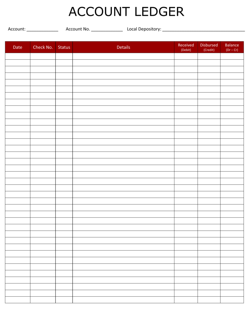 7 Best Accounting Ledger Template Printable Printablee | Rossy Printable
