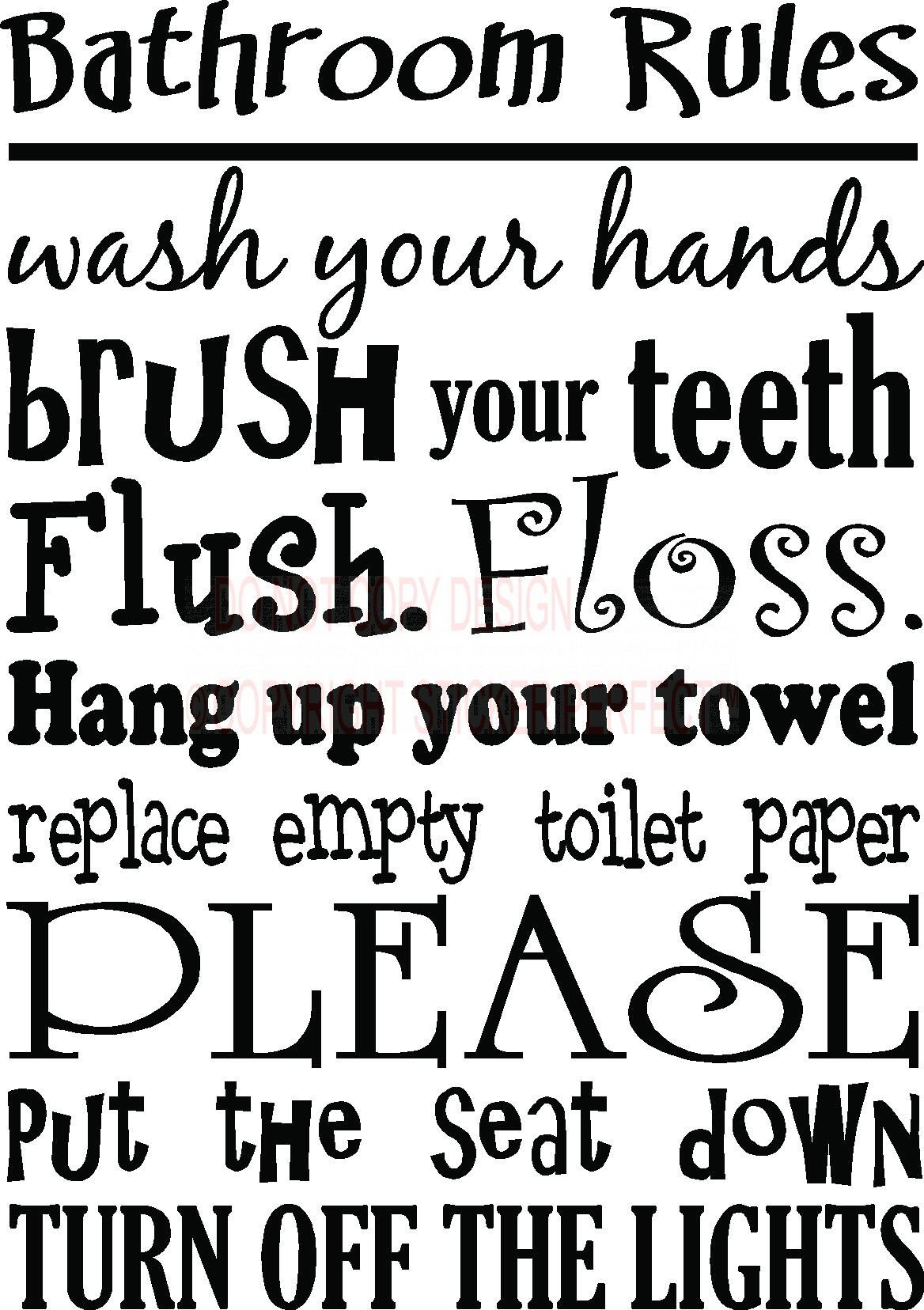 7 Best Images Of Free Printable Decals Sayings Cute Bathroom Quotes 