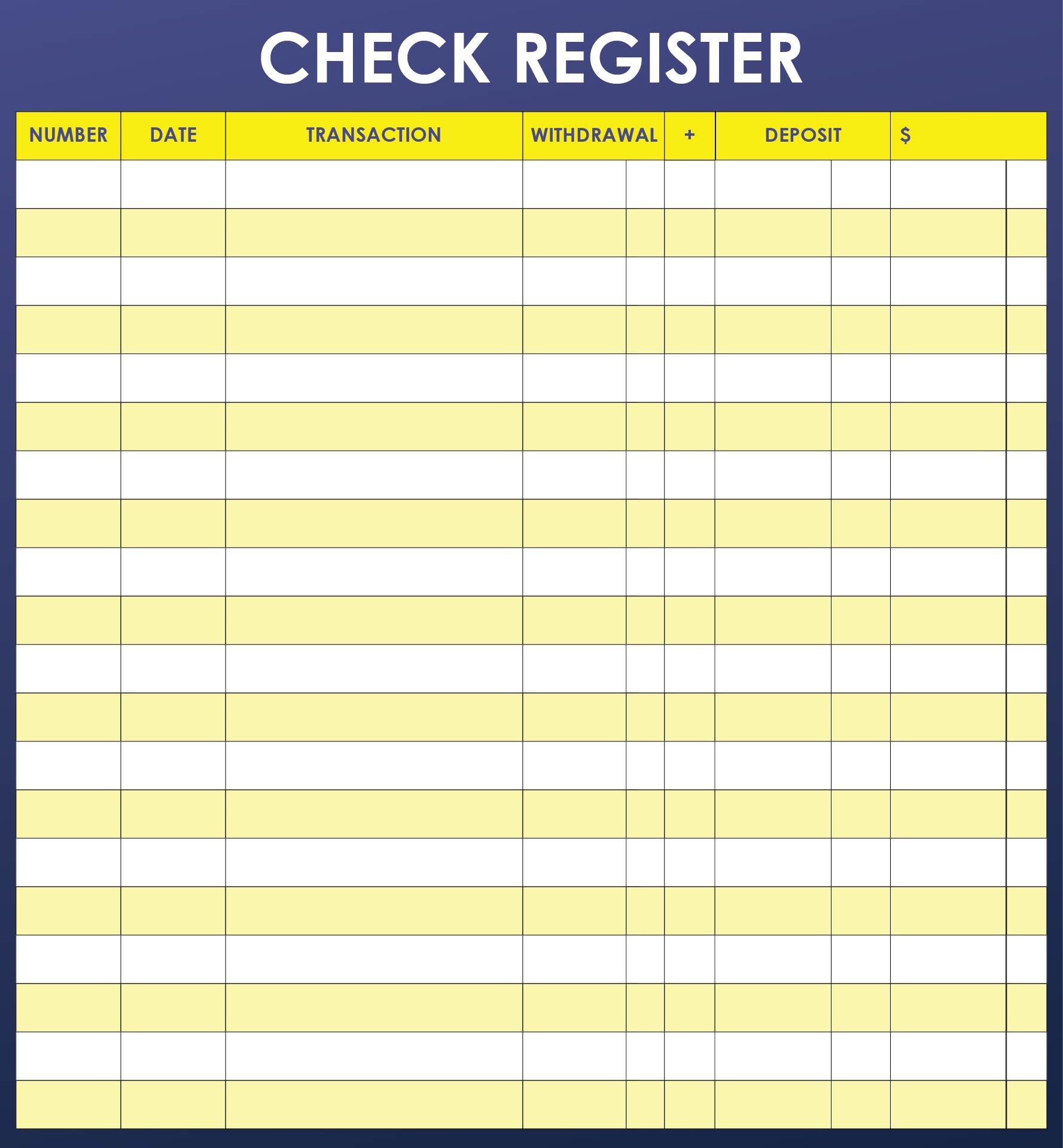 8 Best Free Printable Check Registers For Checkbooks Printablee