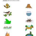 Animal Habitats Matching Worksheet Have Fun Teaching