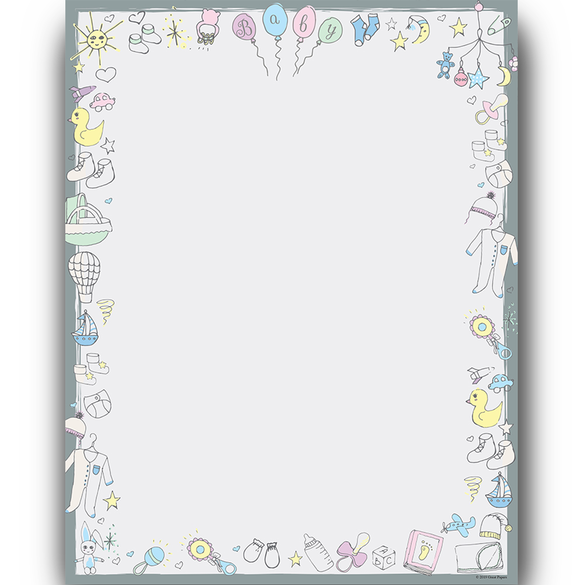 Baby Shower Stationery Paper Printable Paper With Baby Borders Free 