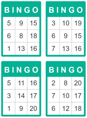 Bingo Cards For Kids 1 To 20 Bingo For Kids Free Printable Bingo 