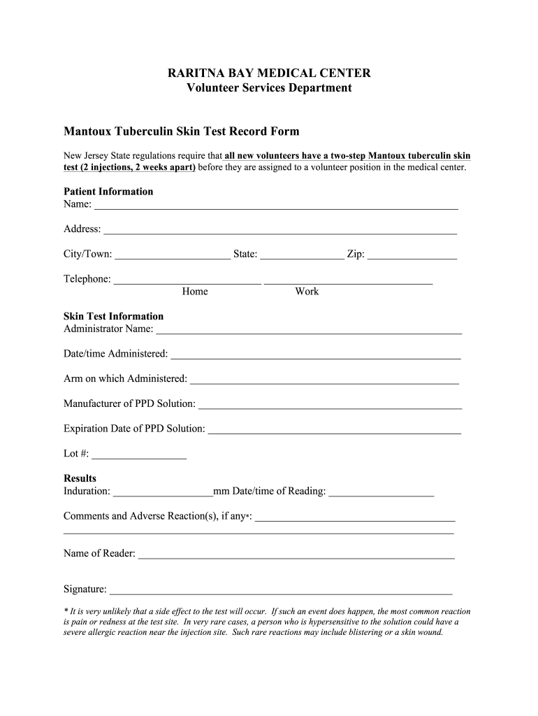 Blank Tb Test Form Printable Fill Out And Sign Printable PDF Template 