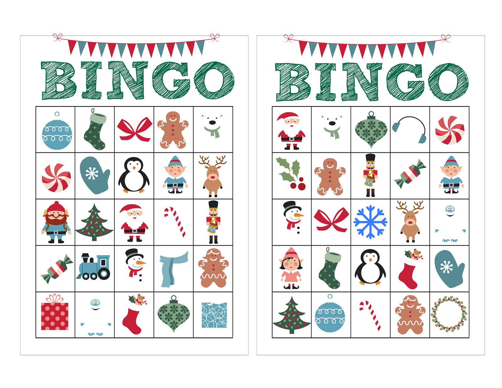 Blue Skies Ahead Printable Christmas Bingo 