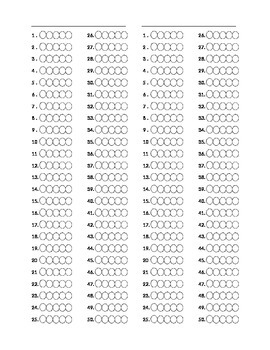 Bubble Answer Sheet By H Gould Teachers Pay Teachers