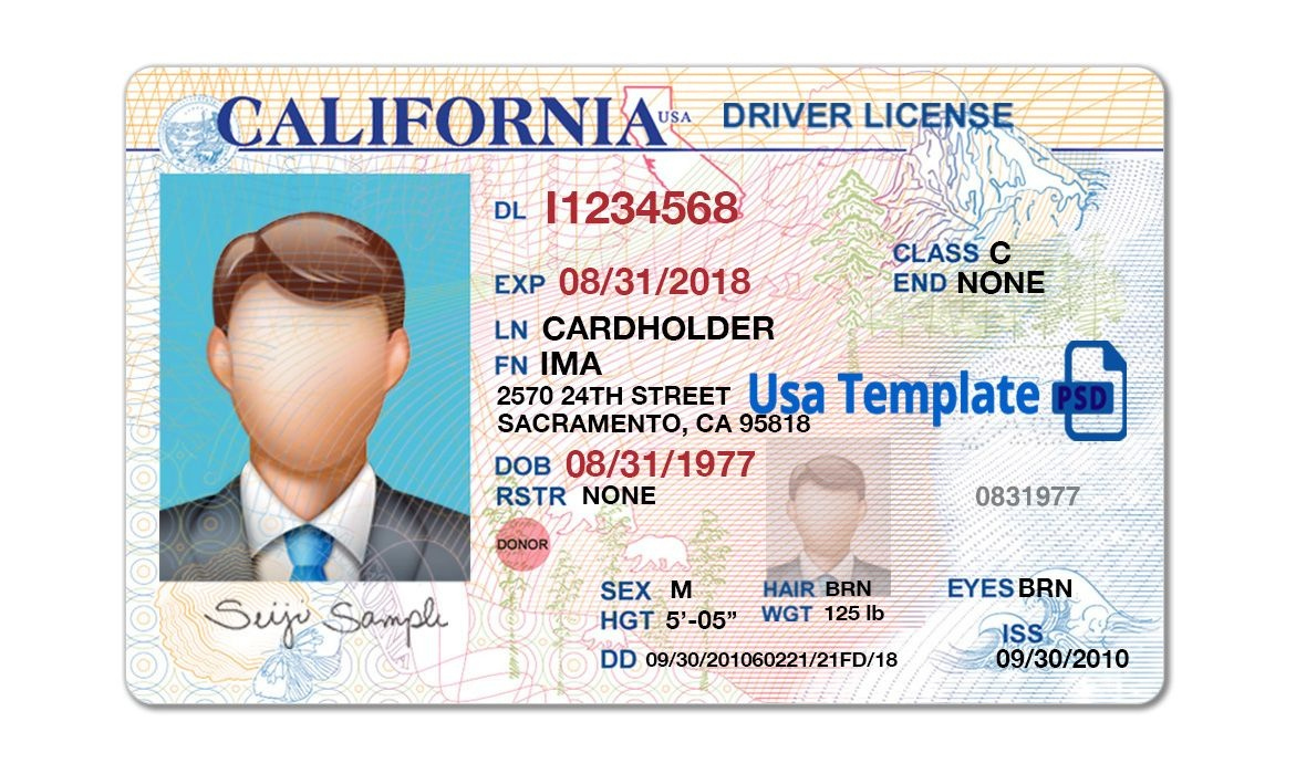 California Drivers License Template California Drivers License 