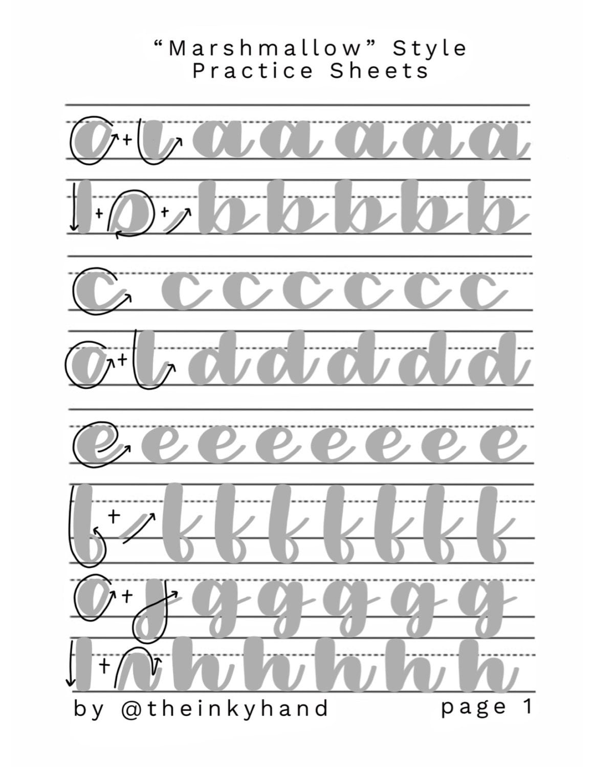 Calligraphy Practice Sheets Printable Pdf