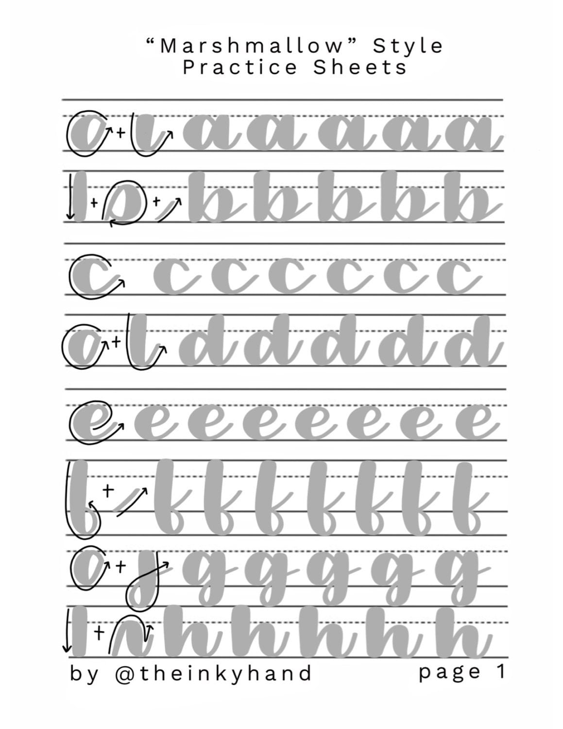 Calligraphy Practice Sheets Printable Free Rossy Printable