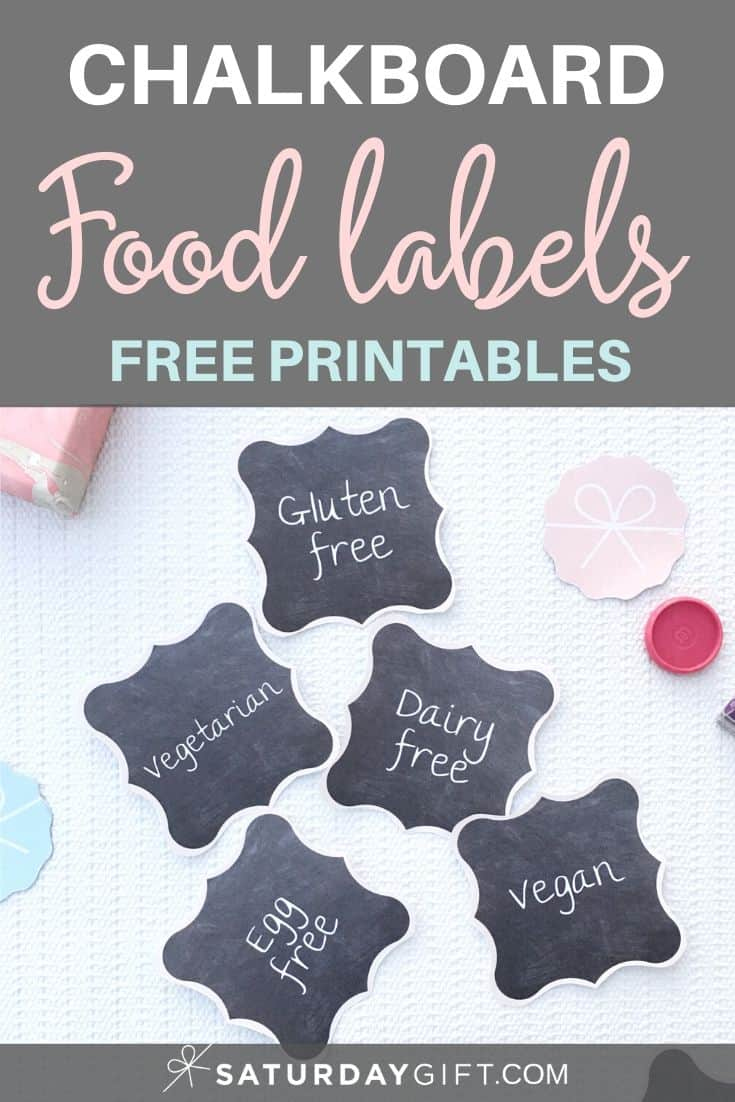 Chalkboard Buffet Food Labels Printable Dairy Free Vegan Gluten 