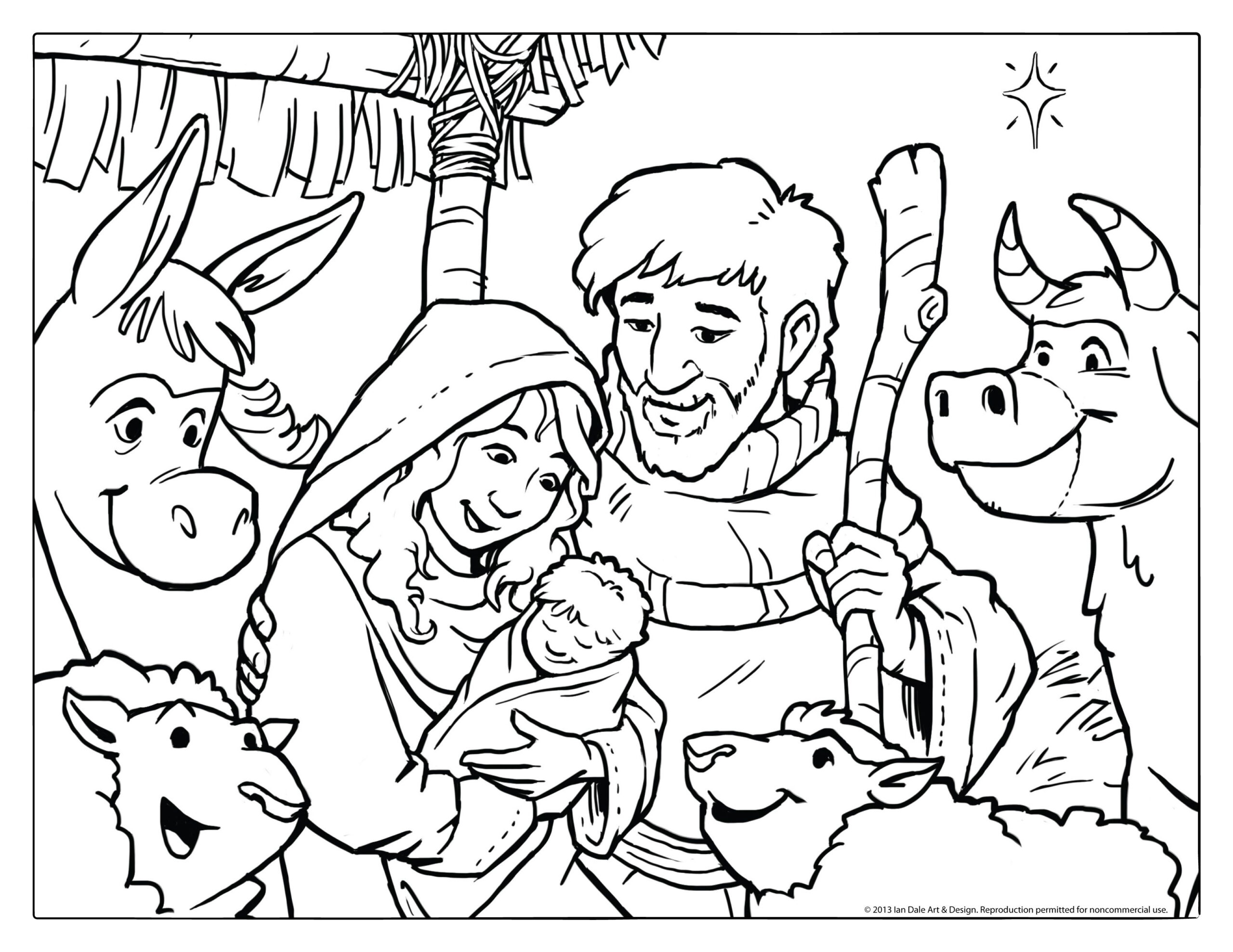 Christian Christmas Activities Free Nativity Coloring Page From Free