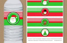 Christmas Water Bottle Label Template Kids Christmas Party Etsy