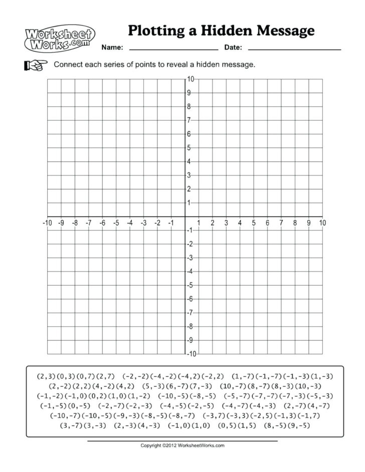 Cartoon Easy Free Printable Coordinate Graphing Pictures Worksheets 