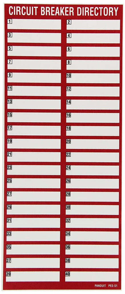 Circuit Breaker Panel Label Template | Rossy Printable