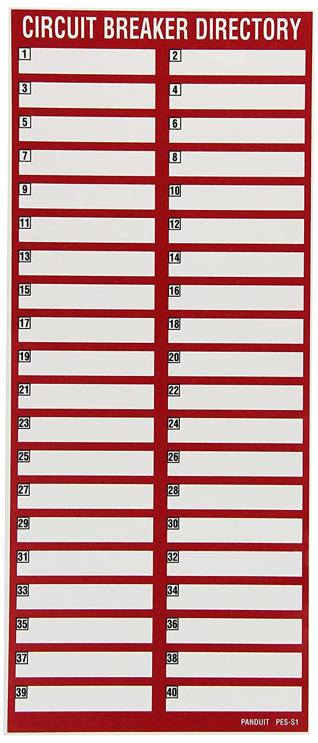 Circuit Breaker Panel Label Template