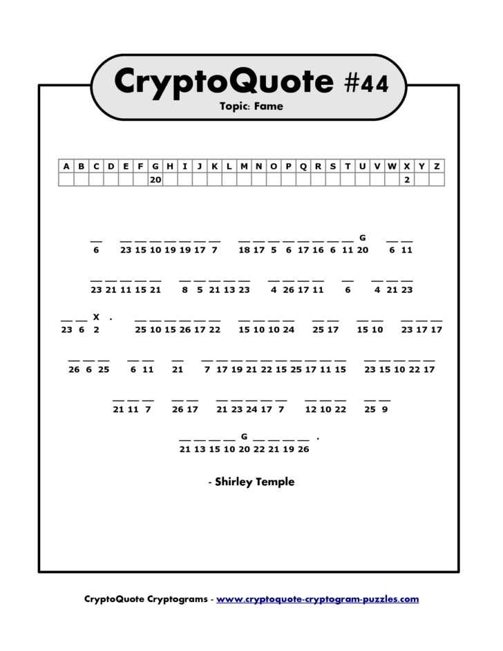Free Printable Cryptoquote Puzzles