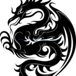 Dragon Stencil Vector Download Vector
