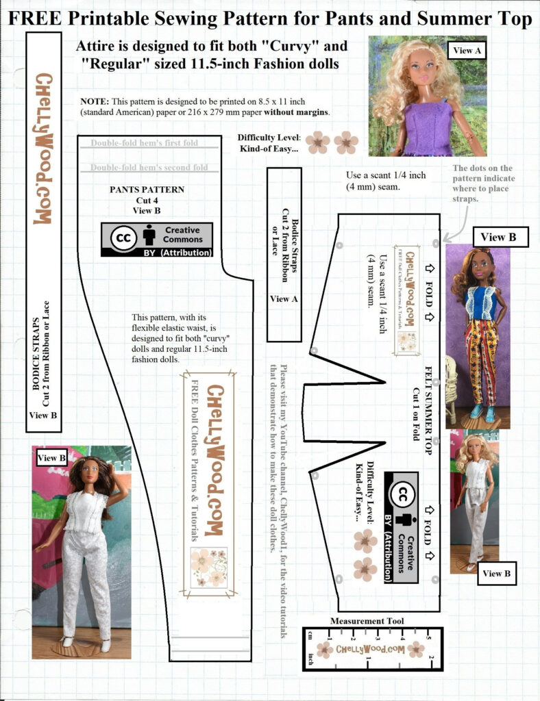 Easy Barbie Clothes Patterns Free Printable | Rossy Printable