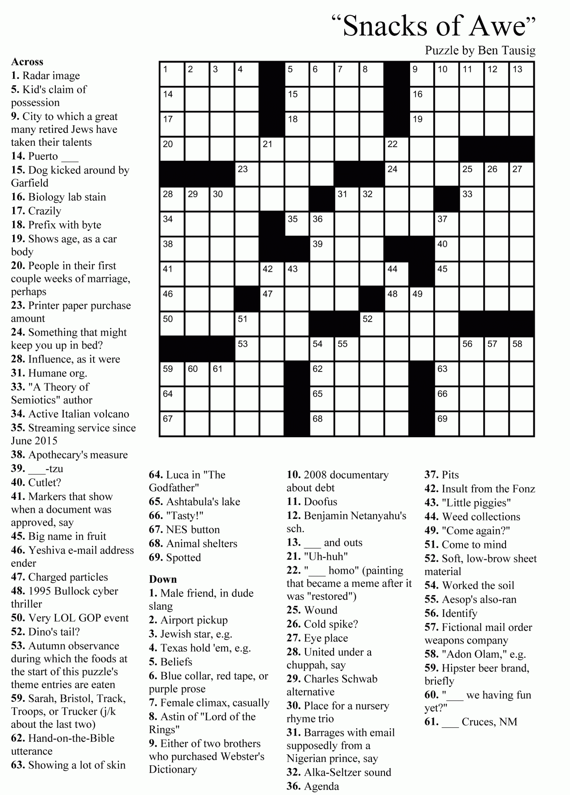 Easy Printable Crossword Puzzles For Adults Easy Crossword Puzzles 