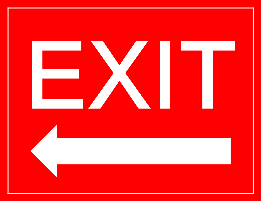 Exit Sign Arrow Left Templates At Allbusinesstemplates