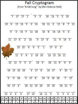Fall Cryptogram By Empowered By THEM Teachers Pay Teachers