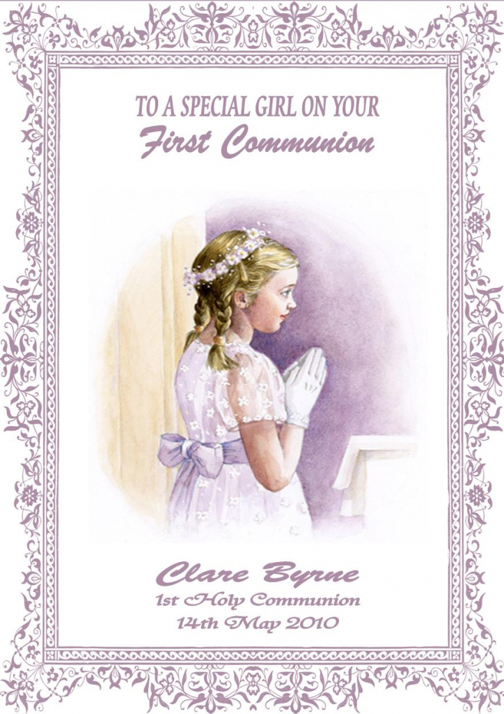 First Holy Communion Cards Printable Free Printable Card Free
