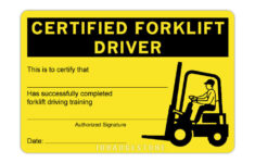 Forklift Certification Card Template