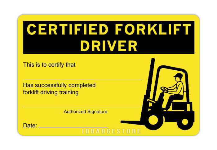 Free Printable Forklift Certification Cards