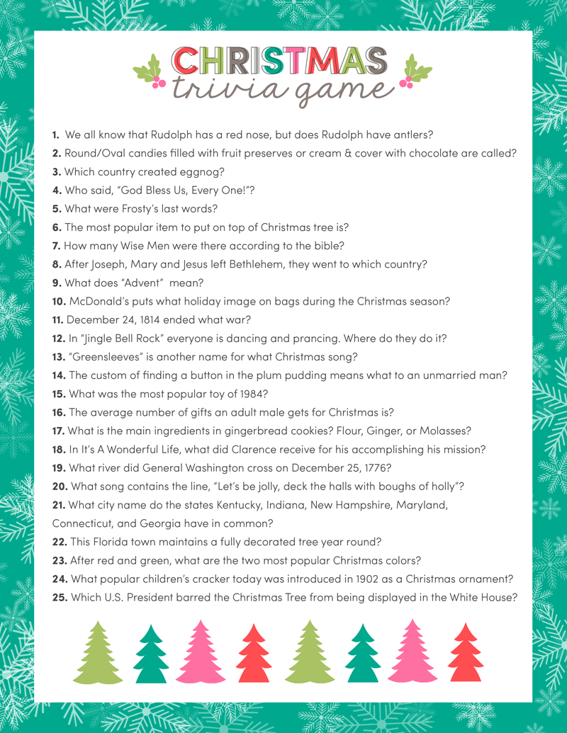 Free Christmas Picture Quiz Questions And Answers Printable Free 