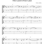 Free Easy Guitar Tablature Sheet Music This Land Is Your Land