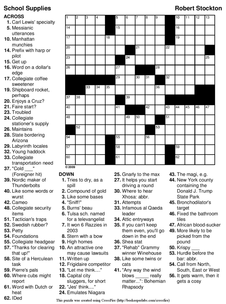Free Easy Printable Crossword Puzzles For Adults Uk Rossy Printable
