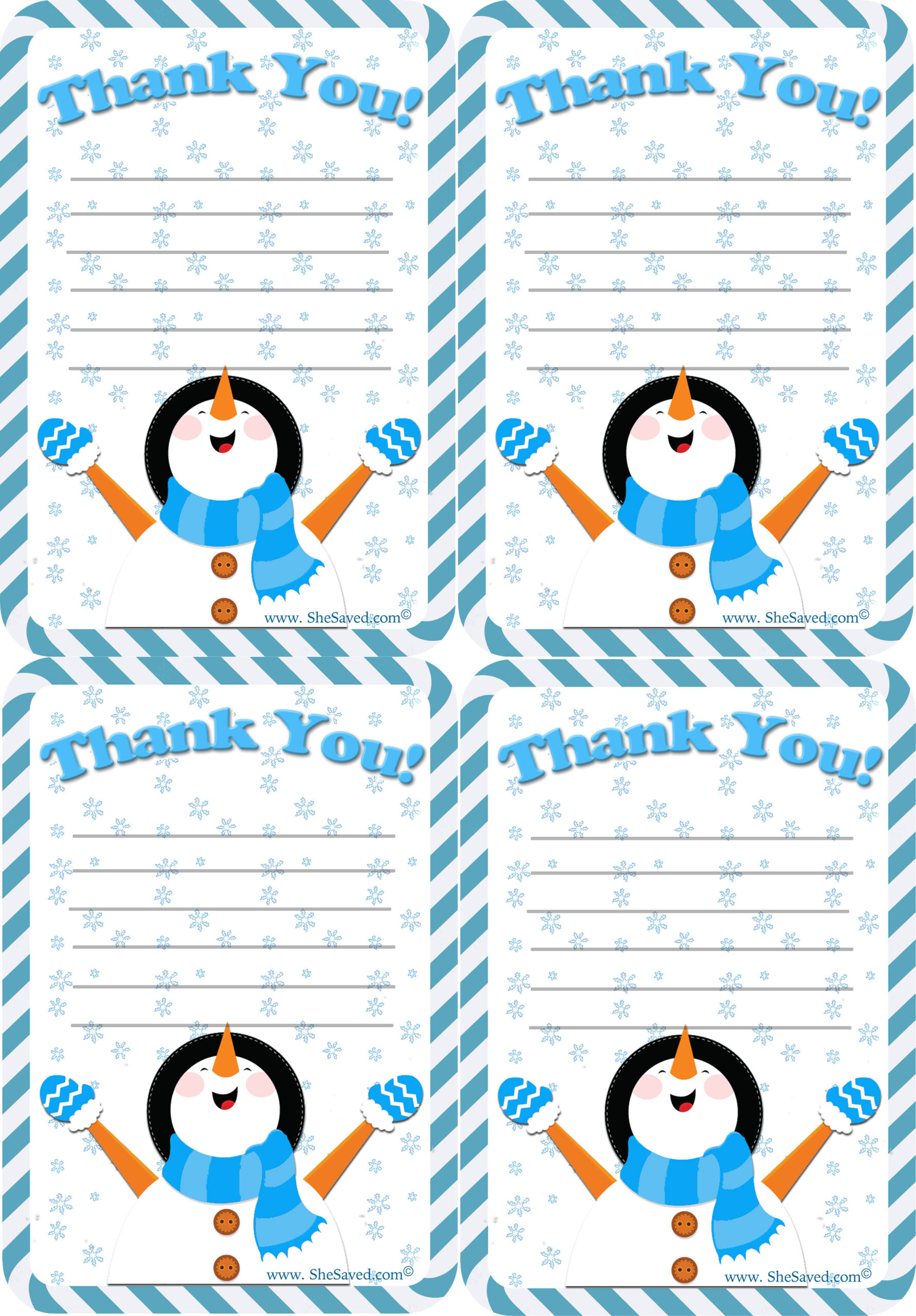 FREE Holiday Thank You Letter Printable