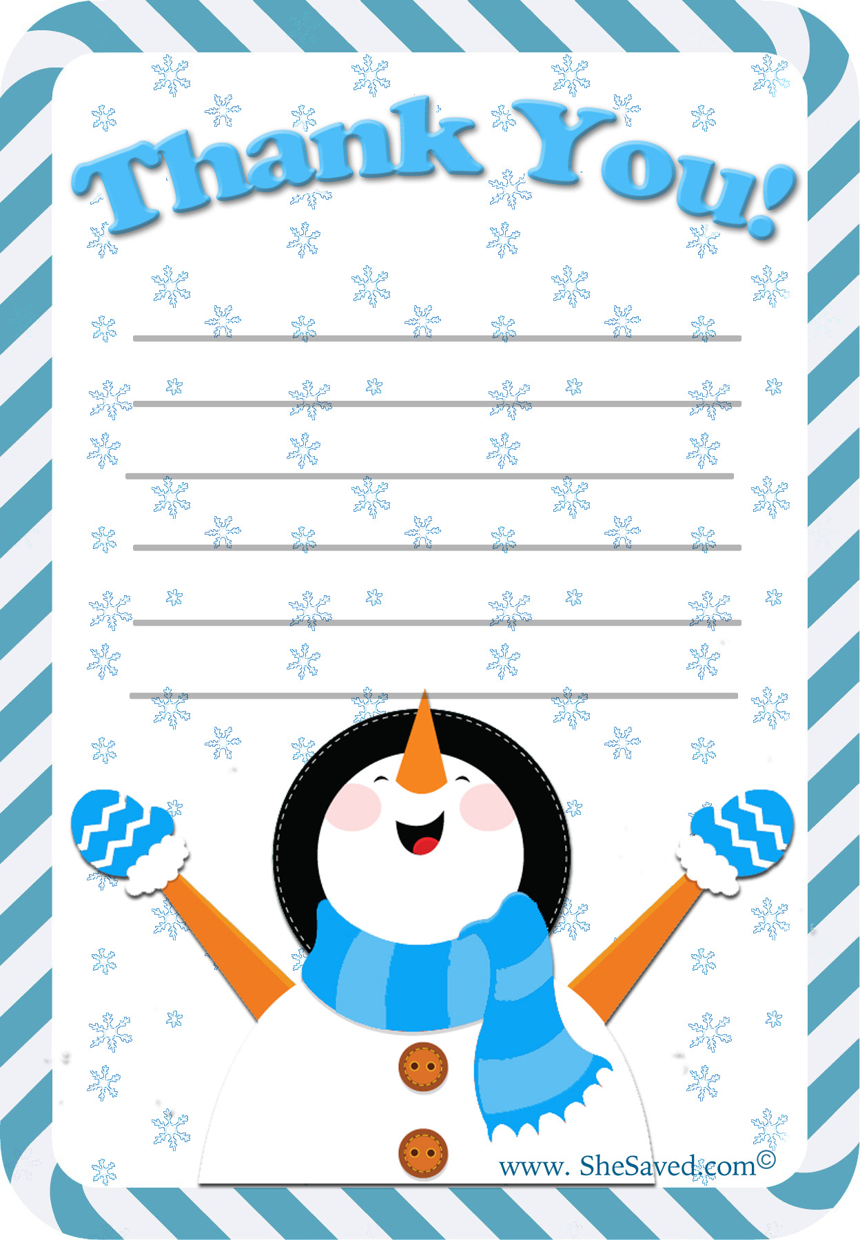 FREE Holiday Thank You Letter Printable
