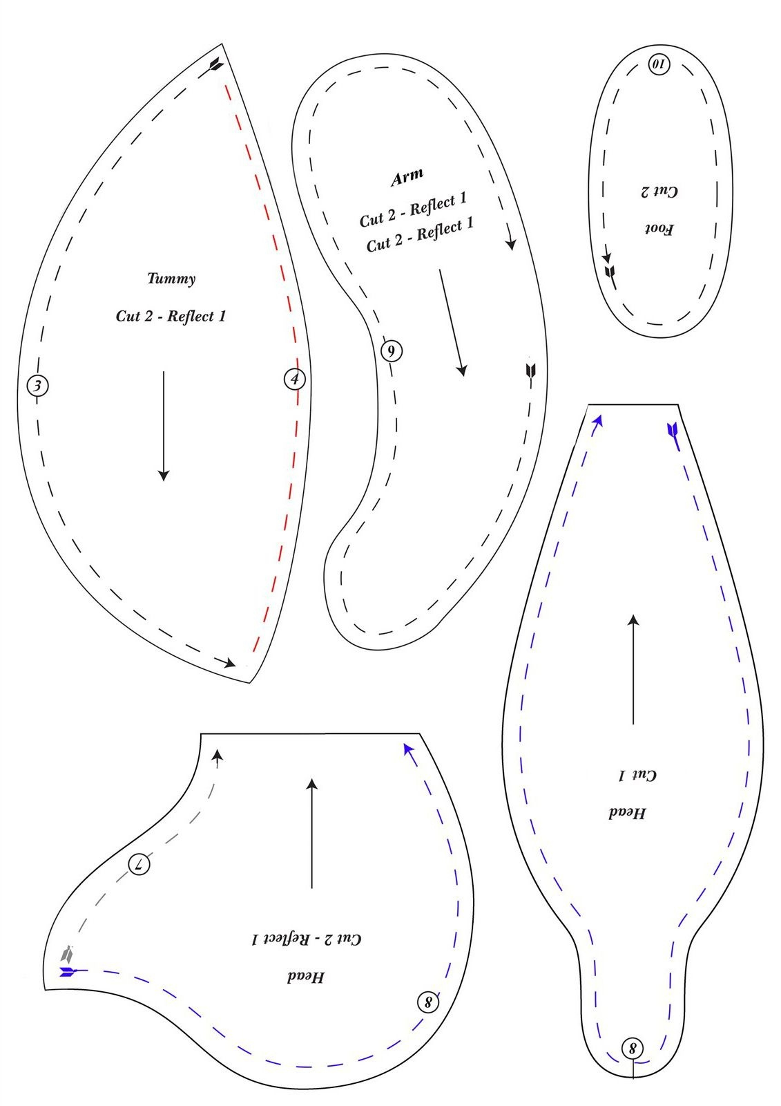 Free Pattern For Easy To Sew Teddy Bear Clothes Build A Bear Doll 