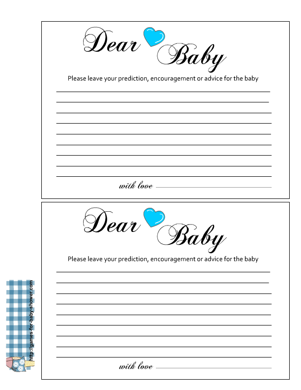 Free Printable Baby Advice Cards