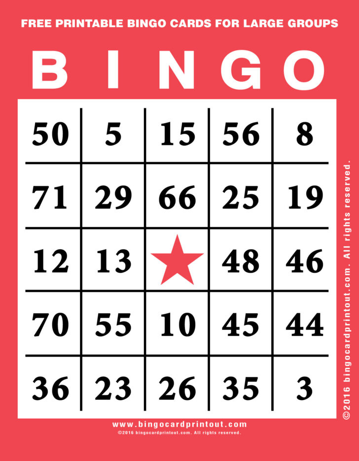 Bingo Games For Large Groups Rossy Printable