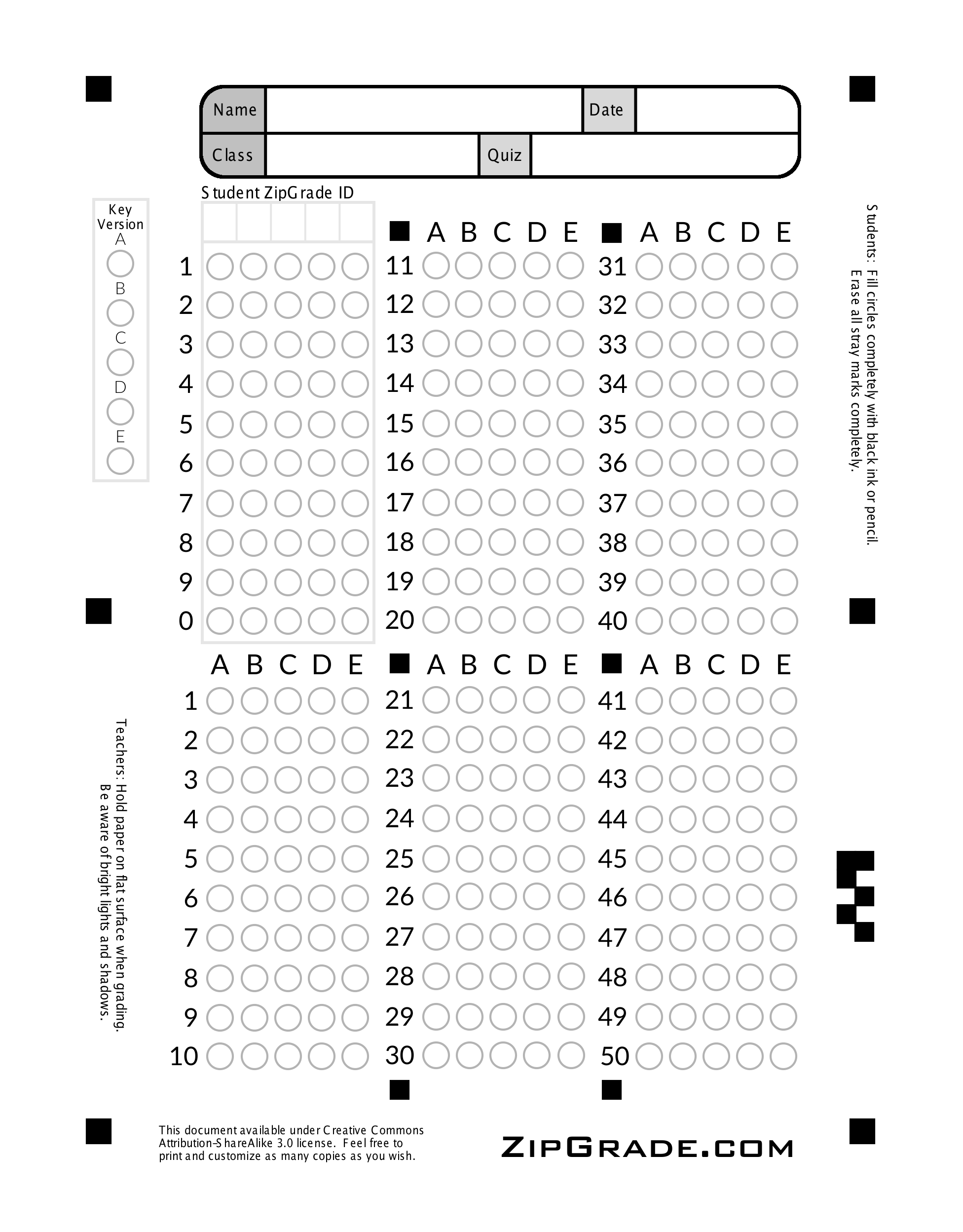 Free Printable Bubble Answer Sheets Free Printable