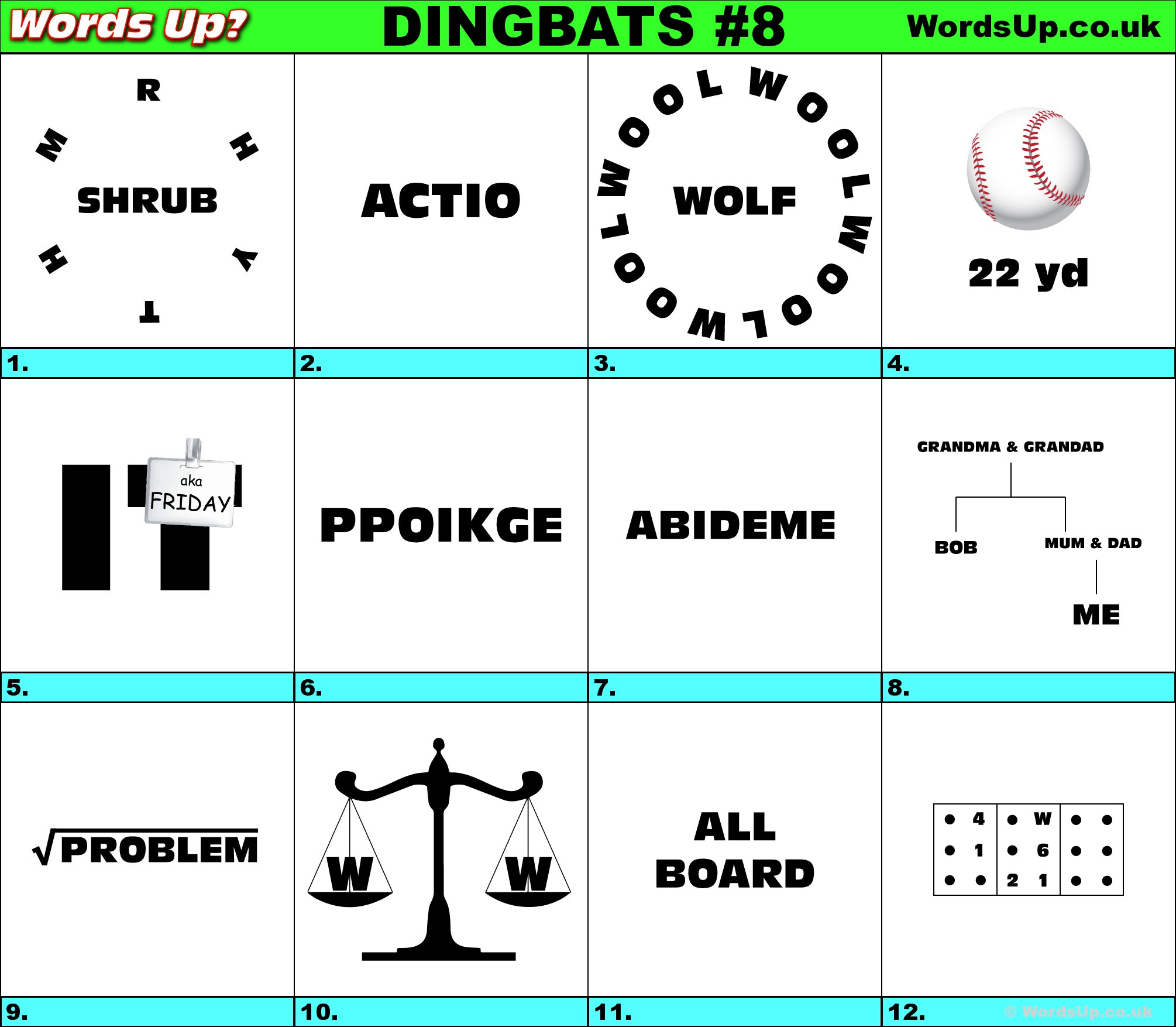 Free Printable Dingbats Puzzles