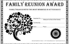 Free Printable Family Reunion Awards Free Printable