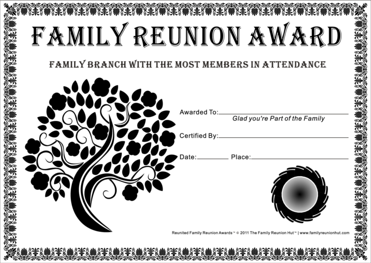 Free Printable Family Reunion Awards