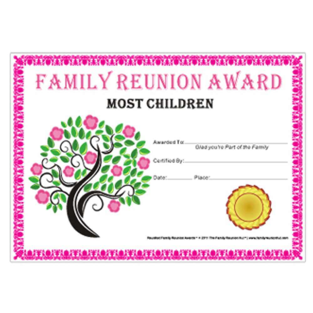 Free Printable Family Reunion Awards Free Printable