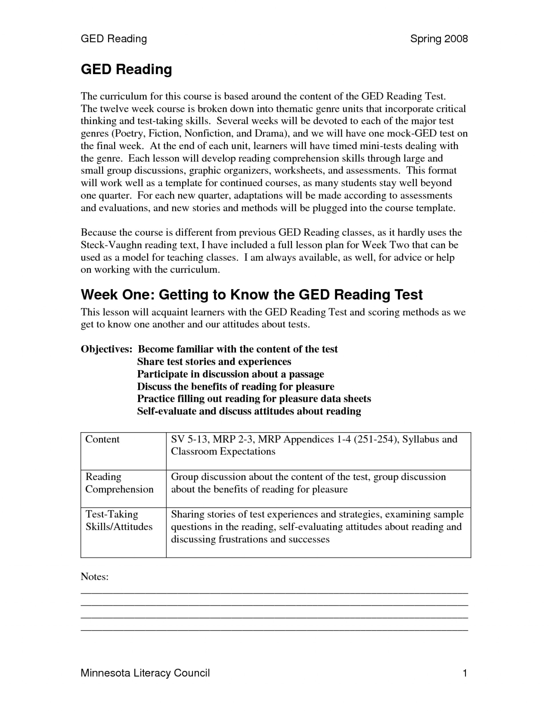 Free Printable GED Practice Test and Answers